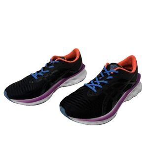 ASICS‎ Novablast Running Shoes Women 9 Black Blue Purple Athletic Sneakers